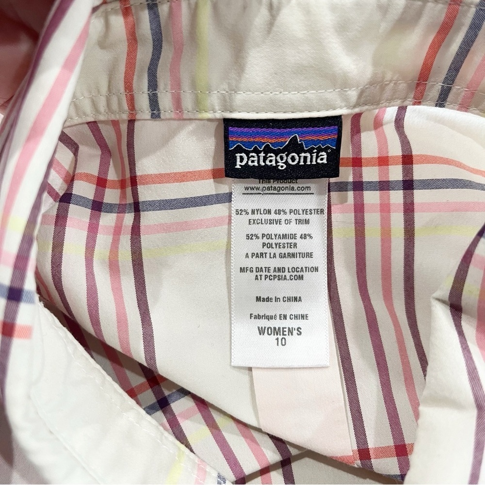 Patagonia Button Up Shirt Women’s 10 Plaid Roll Tab Gorpcore Outdoor Lightweight - Picture 5 of 7